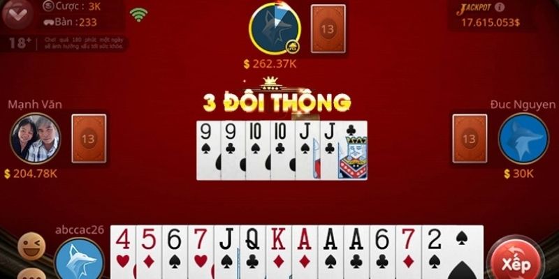 Tiến Lên Miền Nam 3 đôi thông giúp bạn linh hoạt chiến thuật