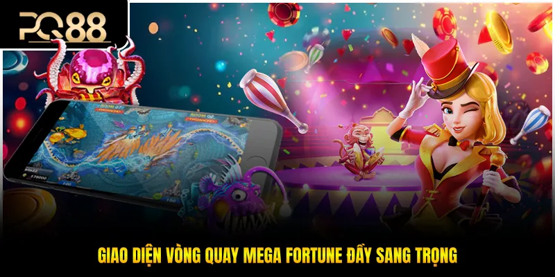 Giao diện vòng quay Mega Fortune đầy sang trọng